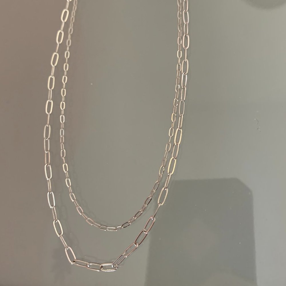 Paparazzi Polished Paperclips Silver Necklace With Adjustable Clasp Closure